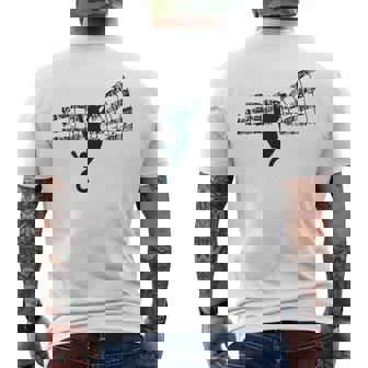 ミュージカル 楽譜上の猫 楽譜 メンズTシャツ バックプリント - Kawaiitshirt