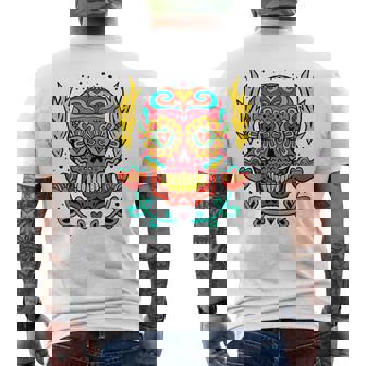 メキシカンホリデー カーニバル マスク カラフル スカル メンズTシャツ バックプリント - Kawaiitshirt