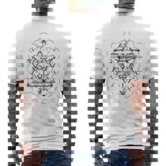メタトロンキューブ マカバ（スターテトラヒドロン）神聖幾何学 メンズTシャツ バックプリント - Kawaiitshirt