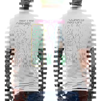 メダカ飼育者向け「めだかネオンデザイン」-バックプリント- メンズTシャツ バックプリント - Kawaiitshirt