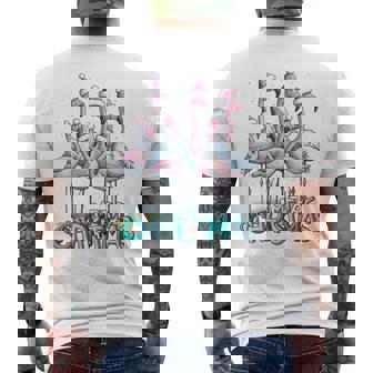 メリークリスマス フラミンゴスクワッド トロピカルスタイル 長袖tシャツ メンズTシャツ バックプリント - Kawaiitshirt