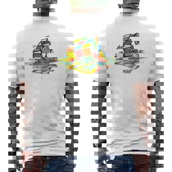 メルティング ルービックキューブ メンズTシャツ バックプリント - Kawaiitshirt