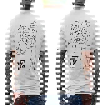 ユニフォーム風 応援 野球 Decoy Dekopin デコピン かわいい犬 Kooikerhondje メンズTシャツ バックプリント - Kawaiitshirt