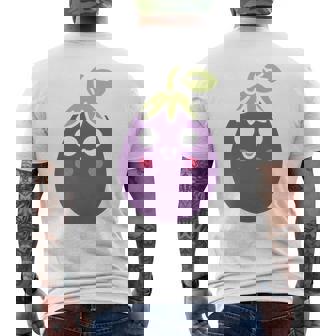 ユーモアフードナスのシンプルなナス 長袖tシャツ メンズTシャツ バックプリント - Kawaiitshirt