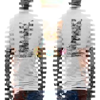 ヨーキー ヨークシャーテリア 犬種 ハッピーイースター メンズ レディース メンズTシャツ バックプリント - Kawaiitshirt