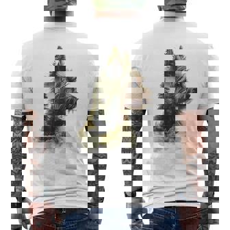 ヨークシャーテリア 犬 モチーフ ペット アートワーク ヨークシャーテリア メンズTシャツ バックプリント - Kawaiitshirt