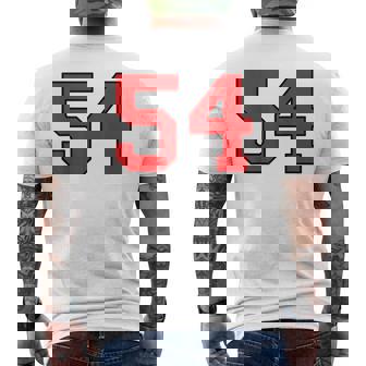 ラッキーナンバー54 クラシックカレッジアメリカン代表チームのファンプレイヤー メンズTシャツ バックプリント - Kawaiitshirt