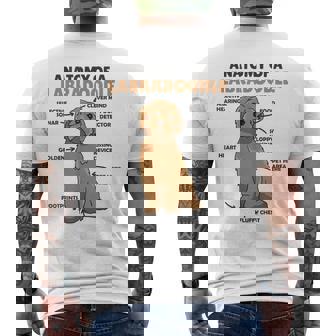 ラブラドゥードルの解剖学かわいい犬面白い犬ラブラドゥードル メンズTシャツ バックプリント - Kawaiitshirt