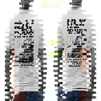 メンズ ラリーレース 父 ファニー ラリーカー レーシング お父さん メンズTシャツ バックプリント - Kawaiitshirt