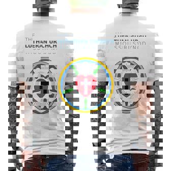 ルーテル教会 ミズーリ州会議 Lcms ローズシールロゴ メンズTシャツ バックプリント - Kawaiitshirt