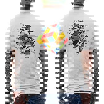 ルービックキューブ ルービックキューブ マジックキューブ レトロ ルービ ヴィンテージ オタク メンズTシャツ バックプリント - Kawaiitshirt