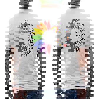 レインボー ヒマワリ ハッピー プライド メンズTシャツ バックプリント - Kawaiitshirt