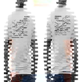 レトロな飛行機の図-ヴィンテージ旅客機の飛行履歴 メンズTシャツ バックプリント - Kawaiitshirt