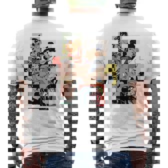 レトロコミックキス、コラージュ、ビンテージポップアートキスコミックスタイル 長袖tシャツ メンズTシャツ バックプリント - Kawaiitshirt