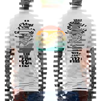 レトロ可愛い餃子 ギョーザなしでは人生は想像できない。 メンズTシャツ バックプリント - Kawaiitshirt