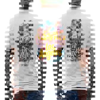 ロサンゼルス カリフォルニア サンセット スカイライン アーバン お土産 メンズTシャツ バックプリント - Kawaiitshirt