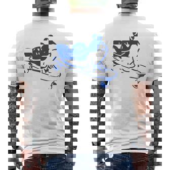 ロングボードライダーのためのミニマルアート。ボード上のマッドスキッパー。 メンズTシャツ バックプリント - Kawaiitshirt