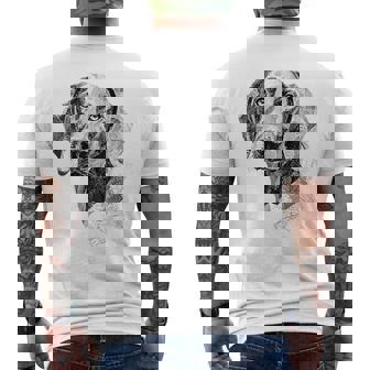 ワイマラナー 犬 グラフィック ペット アート ワイマラナー メンズTシャツ バックプリント - Kawaiitshirt