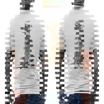 ワイマラナー 犬 グラフィック ペット イラスト ワイマラナー メンズTシャツ バックプリント - Kawaiitshirt