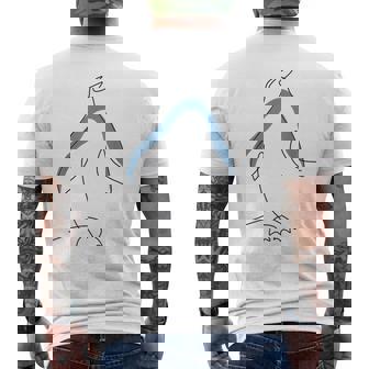 ワンライン キングペンギン エンペラーペンギン シーバード ぺんぎん メンズTシャツ バックプリント - Kawaiitshirt