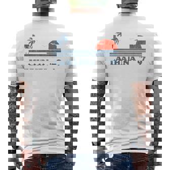 ヴィンテージ ラハイナ マウイ ハワイ ビーチ レトロ ハワイアン 70年代ギフト メンズTシャツ バックプリント - Kawaiitshirt