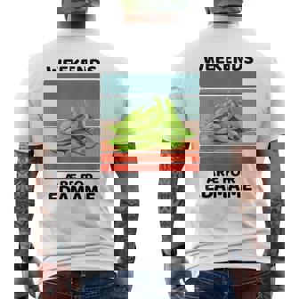 ヴィンテージ 枝豆 食べ物好き 週末は枝豆好きの人へ メンズTシャツ バックプリント - Kawaiitshirt