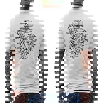 ヴィンテージエンジンブロック – メンズカー&メカニックガレージグラフィック メンズTシャツ バックプリント - Kawaiitshirt