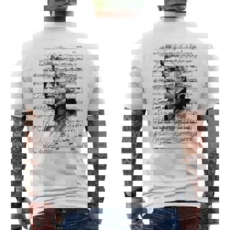 ヴォルフガング・アマデウス・モーツァルト 作曲家 ピアニスト モーツァルト 楽譜 メンズTシャツ バックプリント - Kawaiitshirt