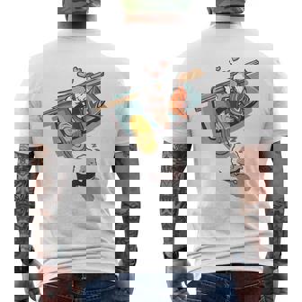 一緒に寝る 寿司 と 寝ぼける 寿司 たまご サーモン 穴子 メンズTシャツ バックプリント - Kawaiitshirt