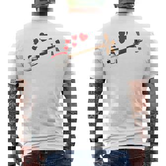 三味線 バレンタインデー ミュージシャン 結婚記念日 メンズTシャツ バックプリント - Kawaiitshirt