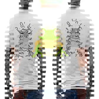両生類の友達 恋人デザイン グリーンフロッグ メンズTシャツ バックプリント - Kawaiitshirt