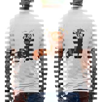 五十歩ひゃっほう レッサーパンダ ネタ ことわざ ことわざのもじり ジョーク ギャグ ダジャレ ツッコミ おもしろ 長袖tシャツ メンズTシャツ バックプリント - Kawaiitshirt