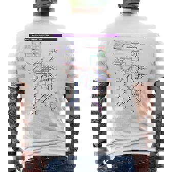 京都日本地下鉄鉄道おみやげ路線図 メンズTシャツ バックプリント - Kawaiitshirt