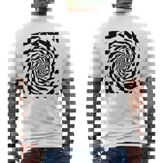 催眠術師 ヒプノシス グラフィック 目の錯覚 トリッピー スパイラル 幾何学模様 メンズTシャツ バックプリント - Kawaiitshirt