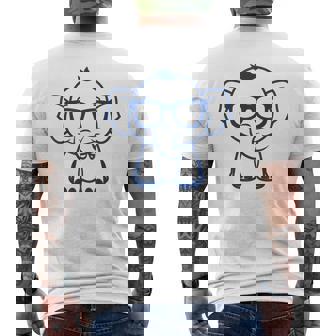 動物かわいいシンプルなサングラスをかけた小さな象の赤ちゃん メンズTシャツ バックプリント - Kawaiitshirt