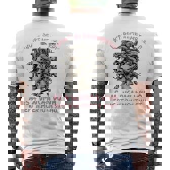 口を閉じた女として 記憶されない メンズTシャツ バックプリント - Kawaiitshirt