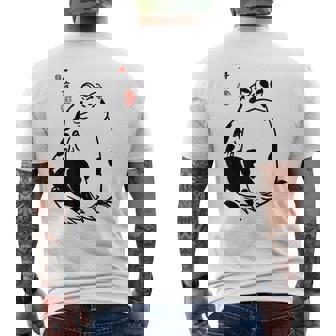 和風カエル漢字ミニマリストアート メンズTシャツ バックプリント - Kawaiitshirt