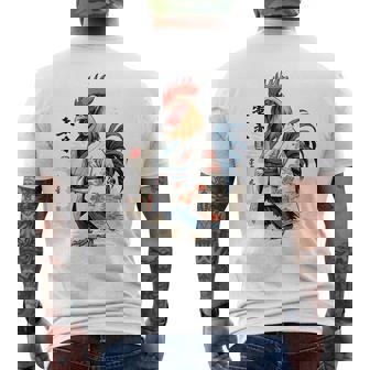 和風チキン 和風美鶏 ストリートウェア メンズTシャツ バックプリント - Kawaiitshirt