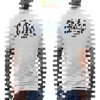 大阪日本カレッジ大学スタイル ネイビー メンズTシャツ バックプリント - Kawaiitshirt