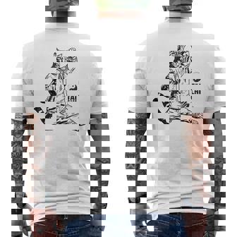 太極拳 猫 格闘技 面白い 猫 格闘 メンズTシャツ バックプリント - Kawaiitshirt