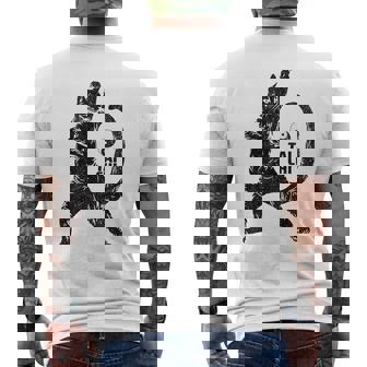 太極拳の練習をしている陽気な猫 陰陽 メンズTシャツ バックプリント - Kawaiitshirt