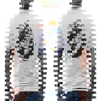 宇宙飛行士 バスケットボール 宇宙 ボール 惑星 銀河 メンズTシャツ バックプリント - Kawaiitshirt