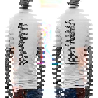 宇宙飛行士 宇宙モチーフ カラフル 宇宙飛行士 メンズTシャツ バックプリント - Kawaiitshirt