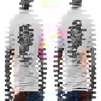 宇宙飛行士tレックス 恐竜 宇宙人 宇宙人 惑星 銀河 メンズTシャツ バックプリント - Kawaiitshirt