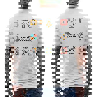 幸運を Good Luck！ロゴ アイコン 3 メンズTシャツ バックプリント - Kawaiitshirt