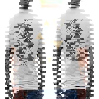 幾何学図形 抽象 モダンアート ヴィンテージ 三角形 メンズTシャツ バックプリント - Kawaiitshirt
