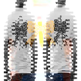 弓鉛筆 ヒョウ柄 初日 新学期 長袖tシャツ メンズTシャツ バックプリント - Kawaiitshirt