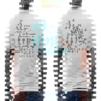 必要なのは犬とビーチ メンズTシャツ バックプリント - Kawaiitshirt
