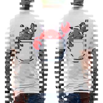 愛らしい かわいい ちび 和 ポケット カワイイ カニ メンズTシャツ バックプリント - Kawaiitshirt