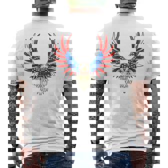 愛国的なアメリカ国旗イーグル 7月4日 バックプリント アメリカン メンズTシャツ バックプリント - Kawaiitshirt